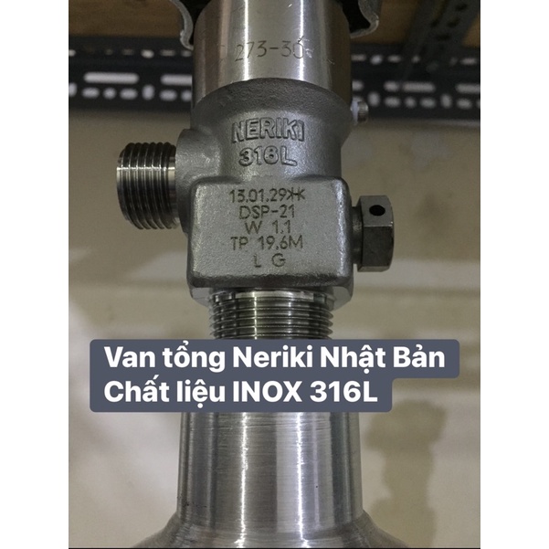 Thép 3kg Full Khí / Van Tổng Inox Neriki + Van Cơ Mufan