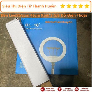 Đèn Live Stream Size 46 cm Kèm 3 Giá Đỡ Điện Thoại Có Remote Điều Khiển Từ Xa - Hàng Cực Hot Quay Tiktok