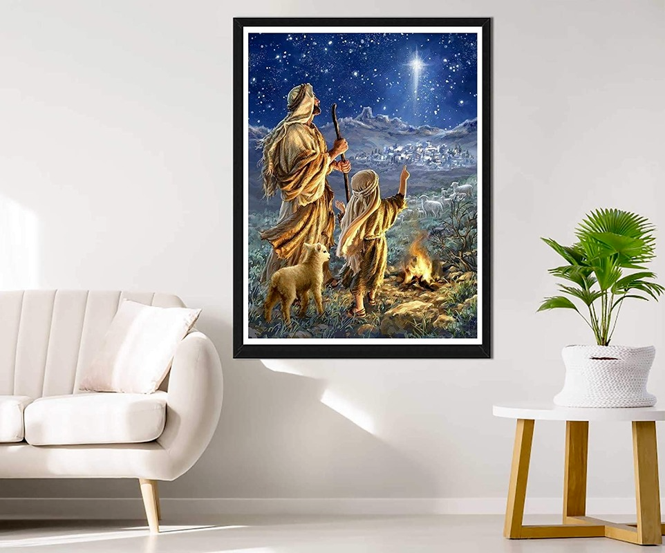 Bộ Dụng Cụ Làm Tranh Đính Đá DIY 30x40cm Hình Chúa Jesus Độc Đáo