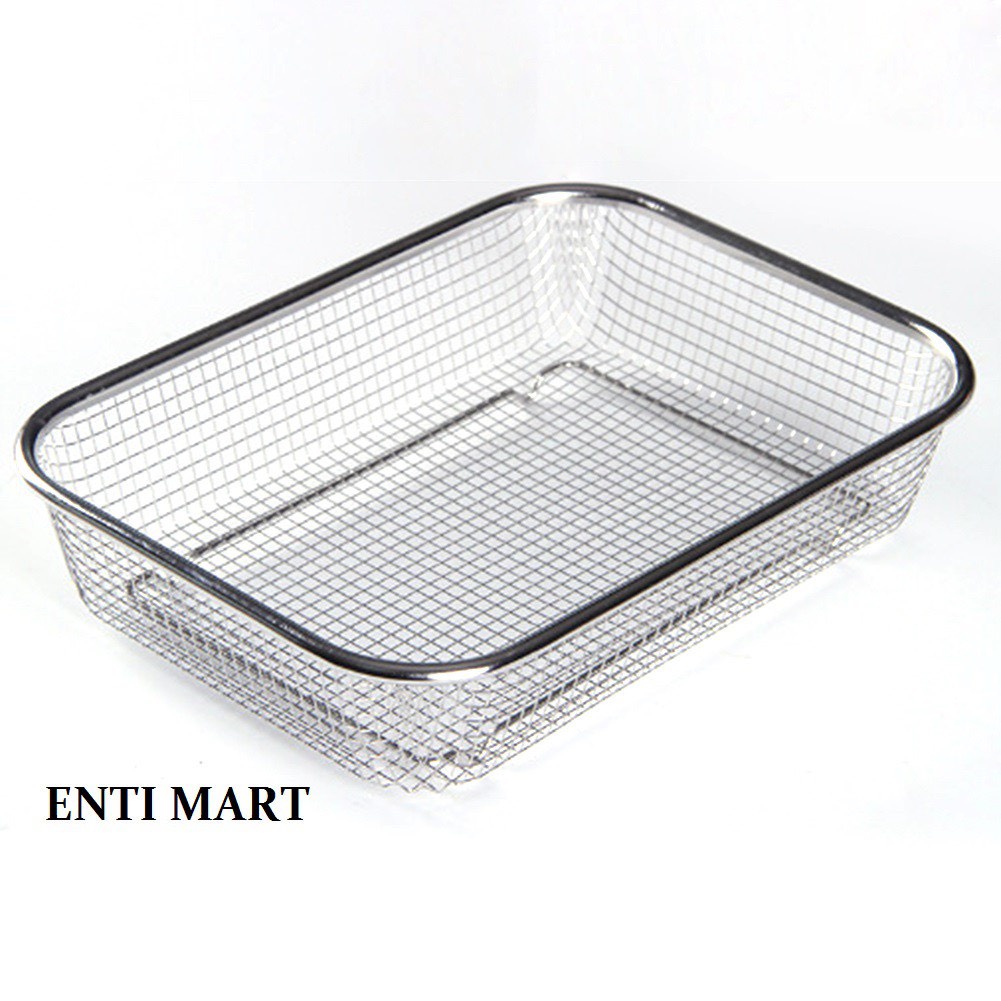 Rổ lưới hình chữ nhật đựng thức ăn chiên inox 304 sáng bóng cao cấp Tiện Lợi