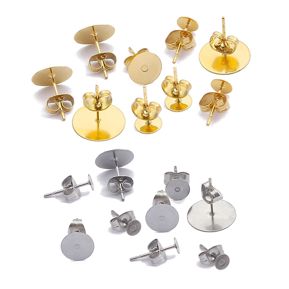 Set 20-100 ghim cài bông tai phía sau diy bằng thép không gỉ