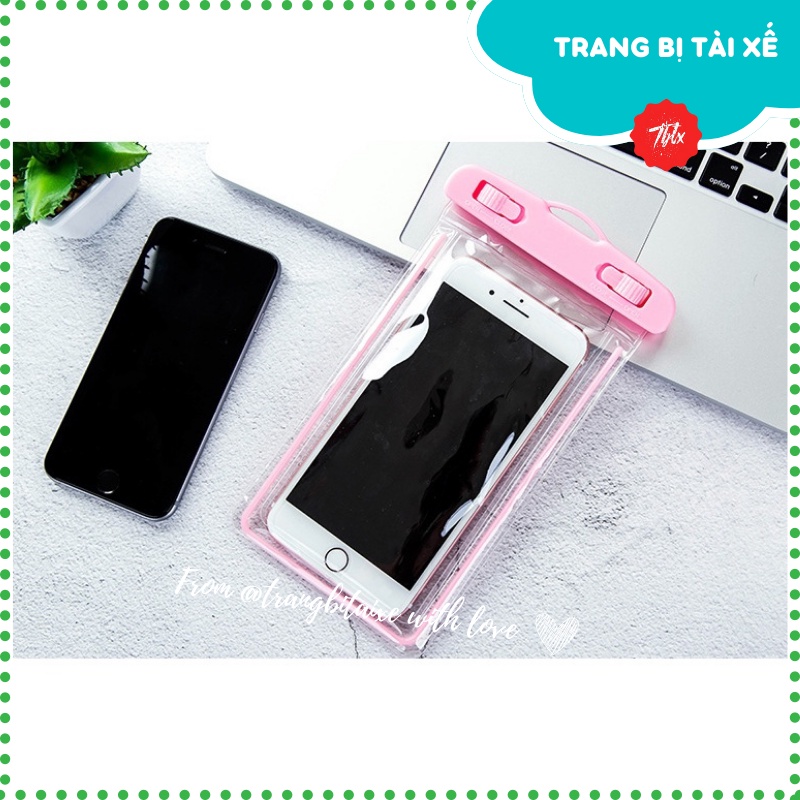Túi đựng điện thoại chống nước có dây đeo cổ 45cm.Túi chống nước điện thoại hình trơn để trời mưa lướt cảm ứng thoải mái