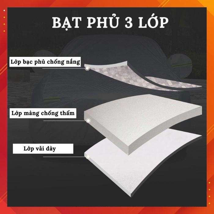 Bạt Phủ Toàn Xe Ô Tô - Tráng Nhôm 3 Lớp Cao Cấp: Chống Nắng, Mưa, Cháy, Xước - Đầy Đủ SIZE Tham Khảo Mô Tả SP