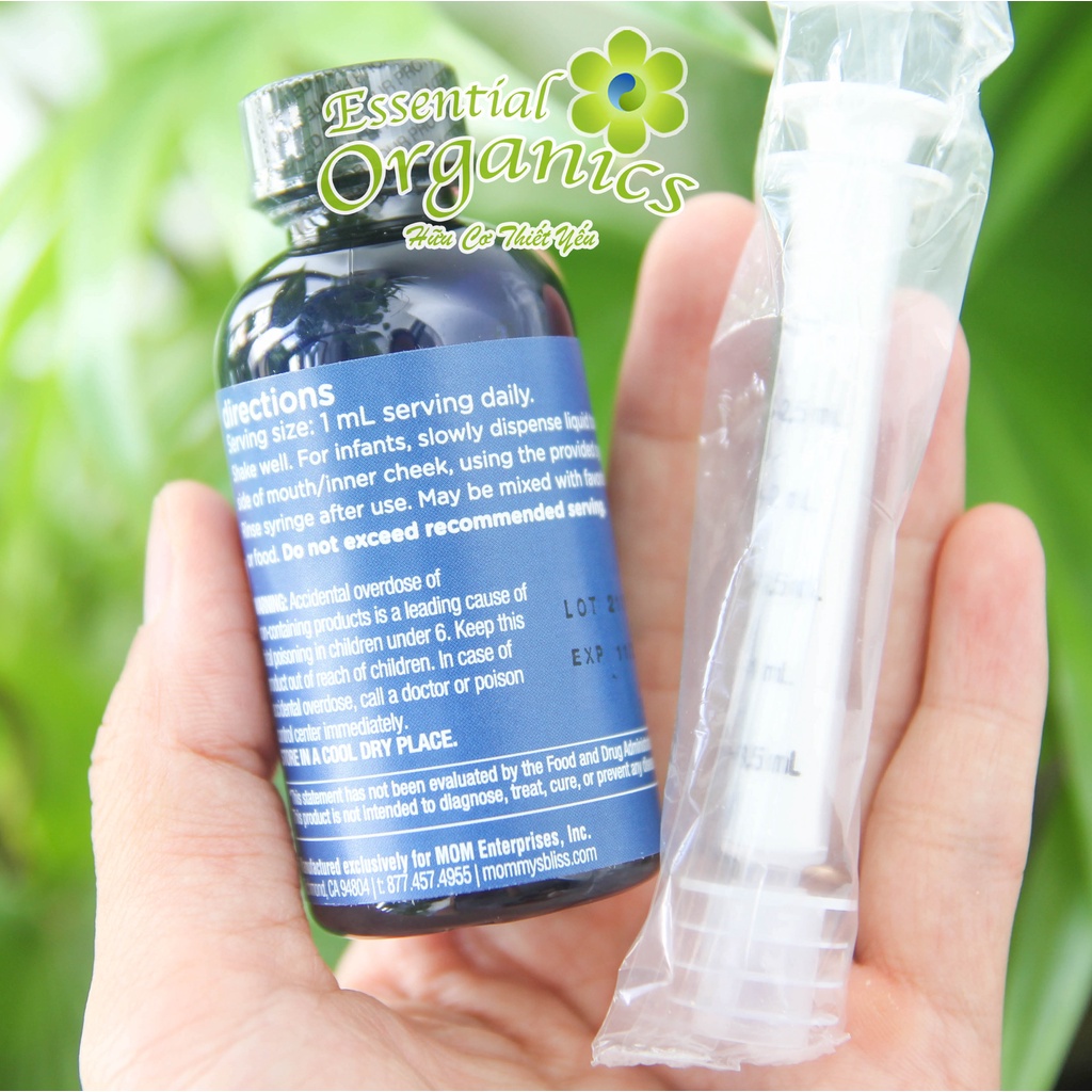 Vitamin tổng hợp cho bé (hữu cơ) chứa sắt Multivitamin + iron Mommy bliss cho bé từ 2 tháng (30ml)