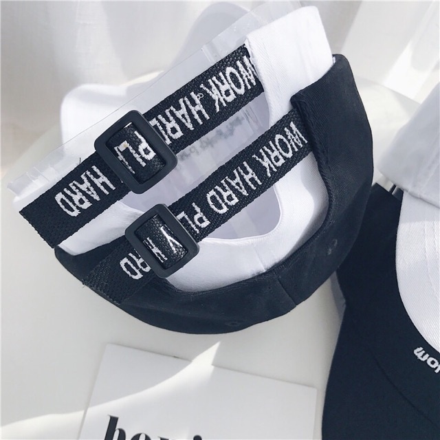 Nón kết nam nữ WORK HARD PLAY HARD / Mũ lưỡi trai ulzzang unisex form đẹp