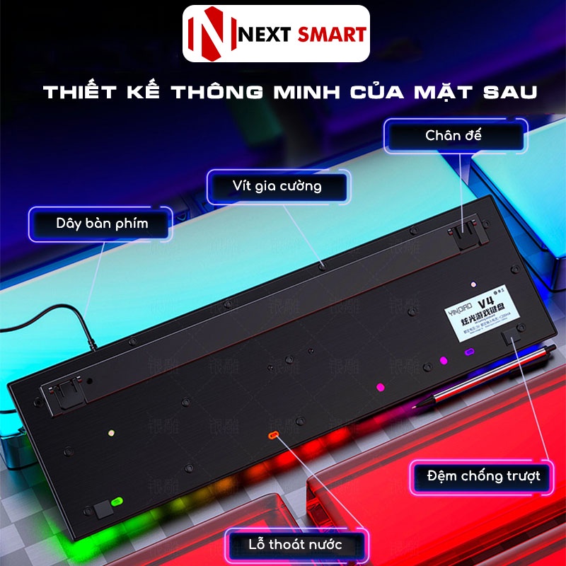 Bàn phím chơi game led NEXT SMART K4  - Bàn phím gaming chống nước