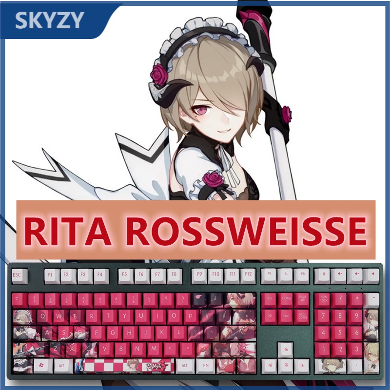 Rita Rossweisse Keycaps Cherry Profile Honkai Impact 3 Anime PBT Dye Sub Bàn phím cơ học Keycap