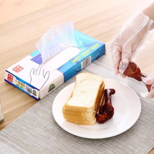 Găng tay nilon chế biến thực phẩm trong suốt tự hủy bao tay nilon vệ sinh nhà cửa siêu dai bảo vệ tay Hộp 100 cái Angola