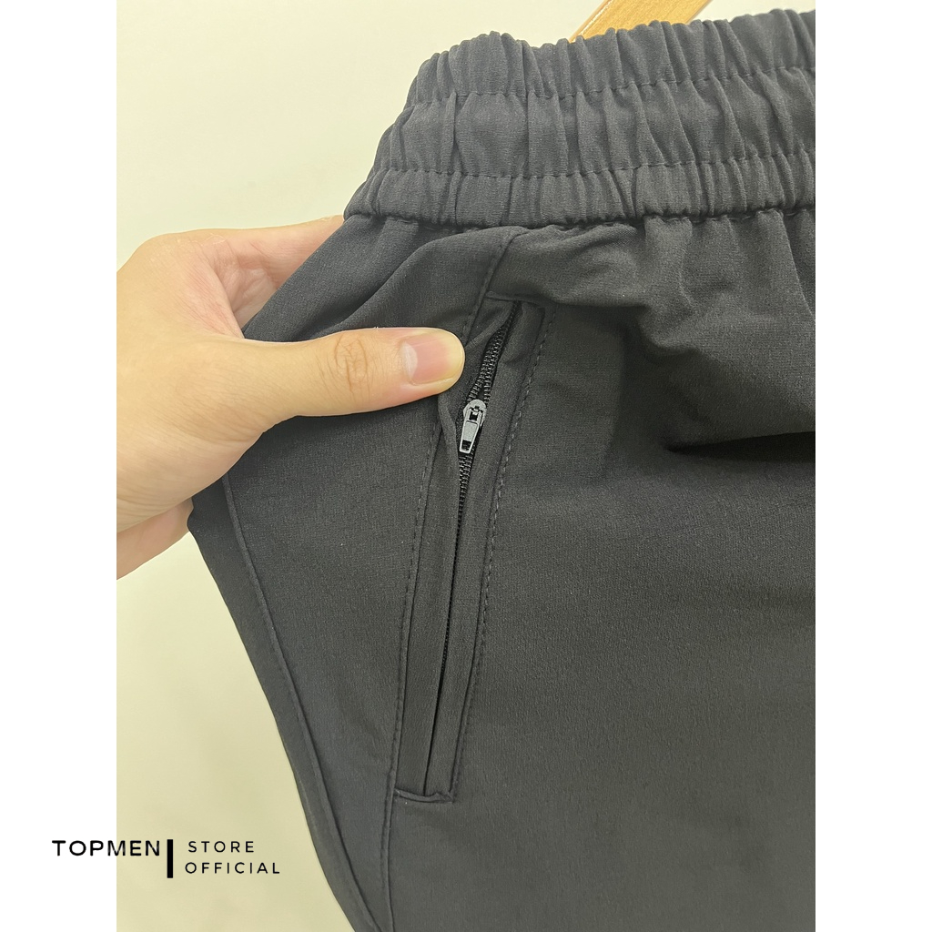 Quần jogger gió sần TOPMEN lót vải ống bo, co giãn 4 chiều chống nhăn