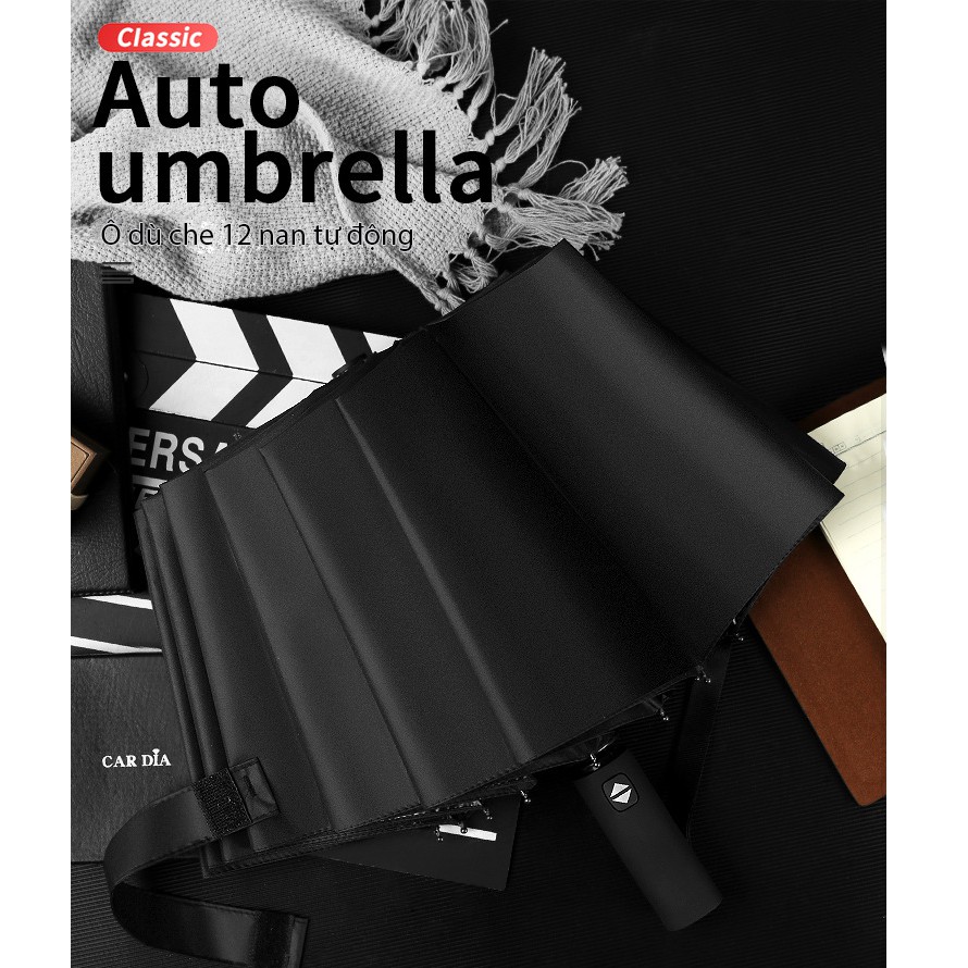 Ô Dù Che Mưa Đi Nắng Tự Động Xếp Gấp Gọn 12 nan wf-008  Cát Thái