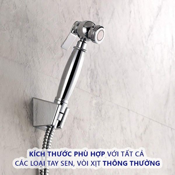 GÁC TREO VÒI SEN TẮM - VÒI XỊT. Đế cài sen cài vòi xịt vệ sinh, nhựa si inox sáng bóng