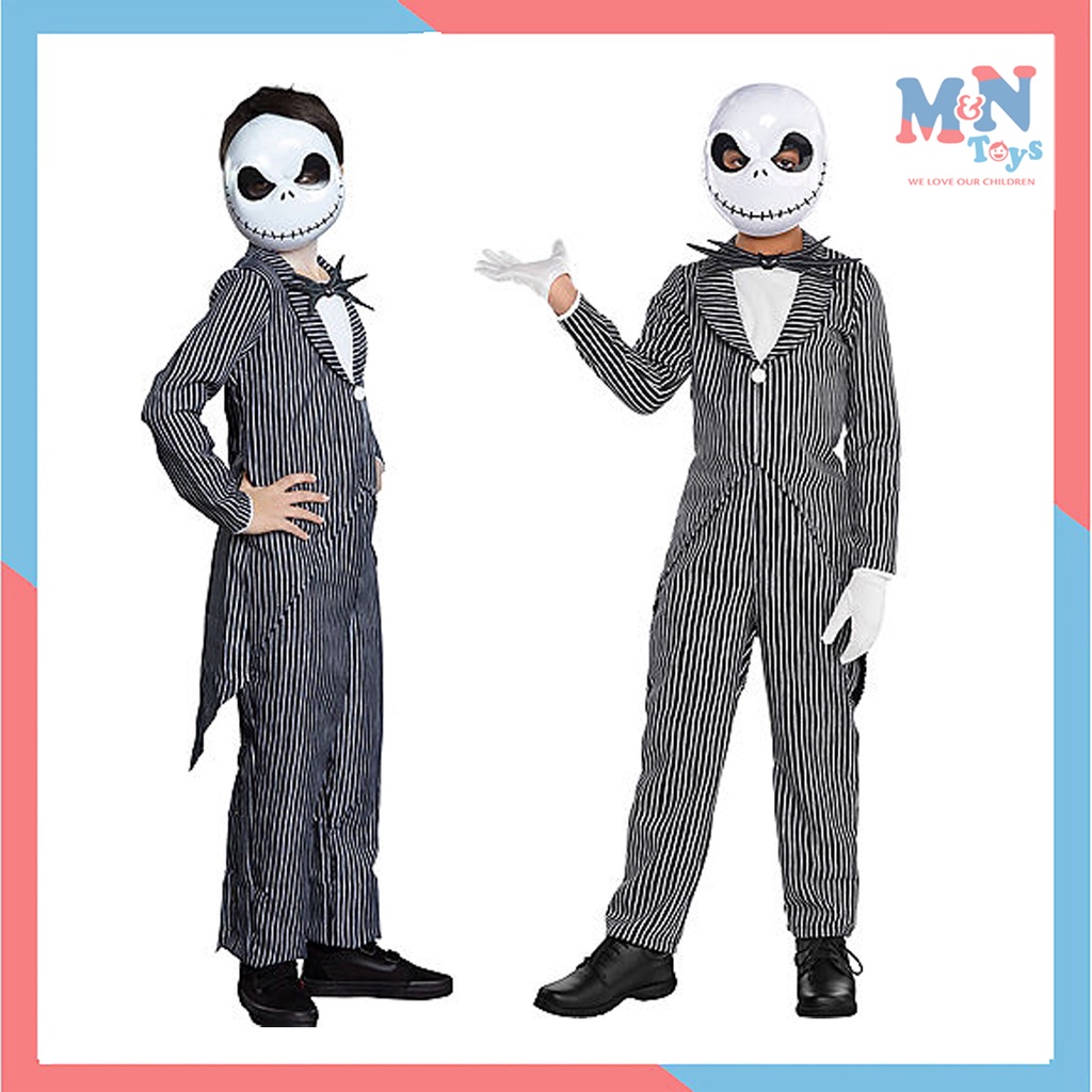 Bộ quần áo Jack Skellington hóa trang Halloween cho bé từ 4 - 14 tuổi