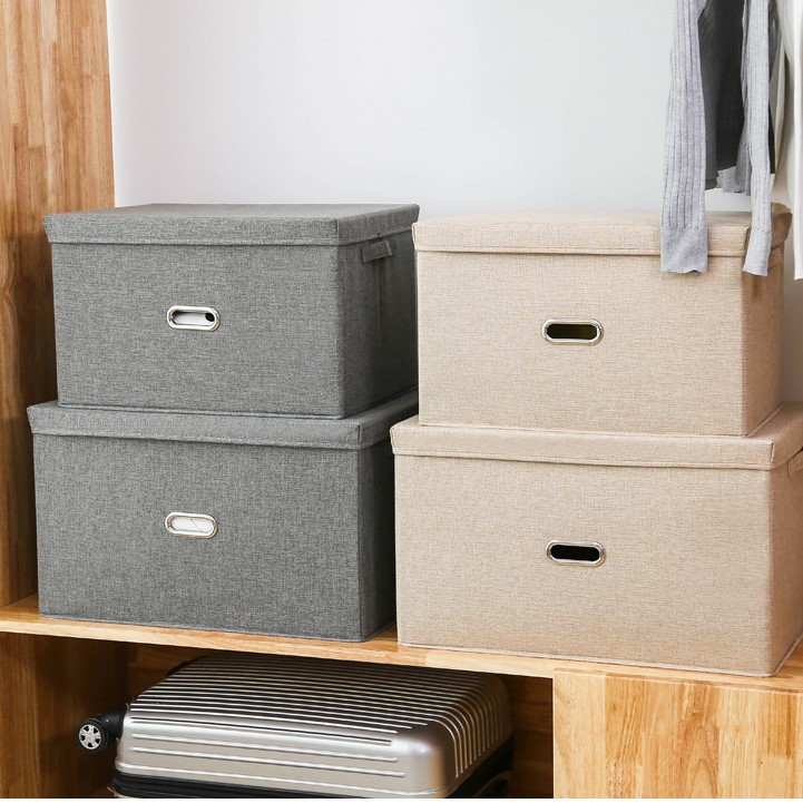 Hộp vải đựng đồ đa năng, hộp vải đựng quần áo quai sắt cỡ lớn Size XL