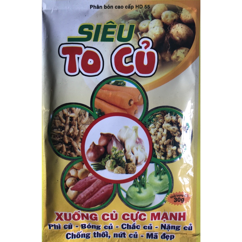 Phân bón HD55 cao cấp Siêu to củ xuống củ cực mạnh phì củ bóng củ chắc củ nặng củ chống thối , nứt củ mã đẹp cho cây lạc