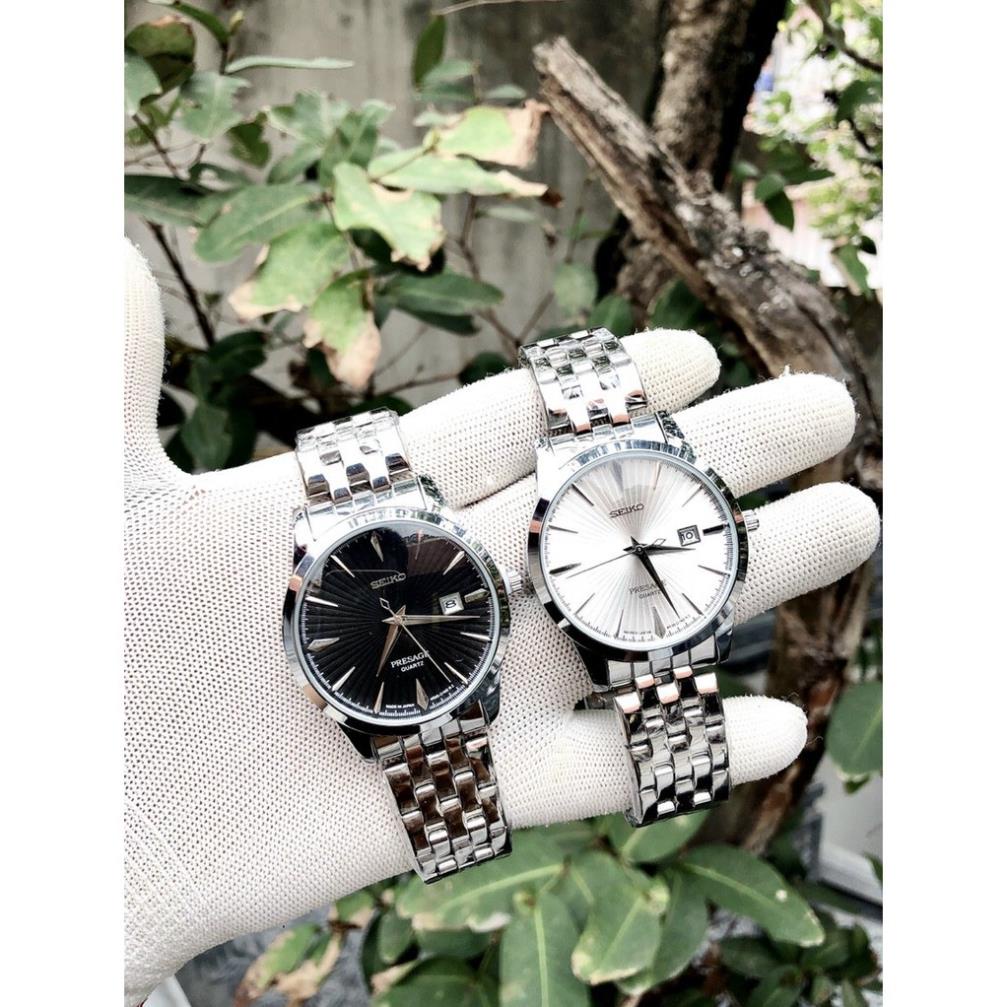 Đồng Hồ Nam Seiko Dây Kim Loại Size 40mm Tặng Kèm Cắt Mắt CHống Nước Chống Xước Có Lịch Ngày - DONGHO AUTOMATIC