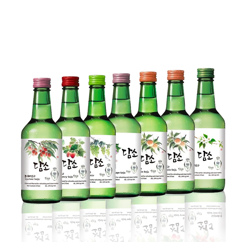 Soju Nhập khẩu Hàn Quốc DAMSO Chai 360ml đủ 7 vị