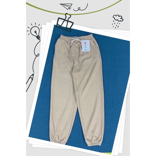 Quần Joggers nữ len tăm bo gấu co giãn lưng cạp chun có túi - Quần bom, baggy ống rộng thu đông thể thao