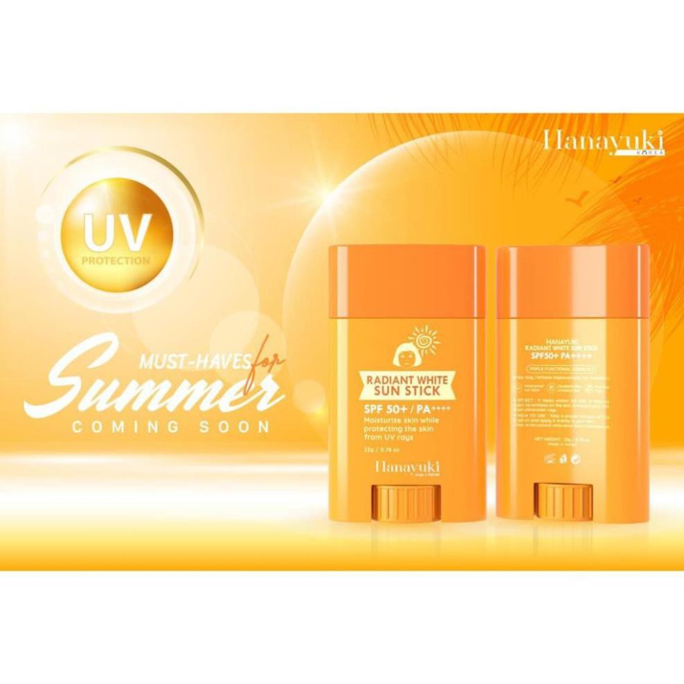 KEM CHỐNG NẮNG DẠNG THỎI HANAYUKI RADIANT WHITE SUN STICK SPF 50+ CHÍNH HÃNG 100%
