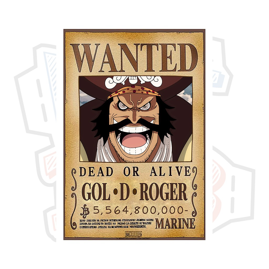 Poster truy nã Vua Hải Tặc Gol D. Roger - One Piece