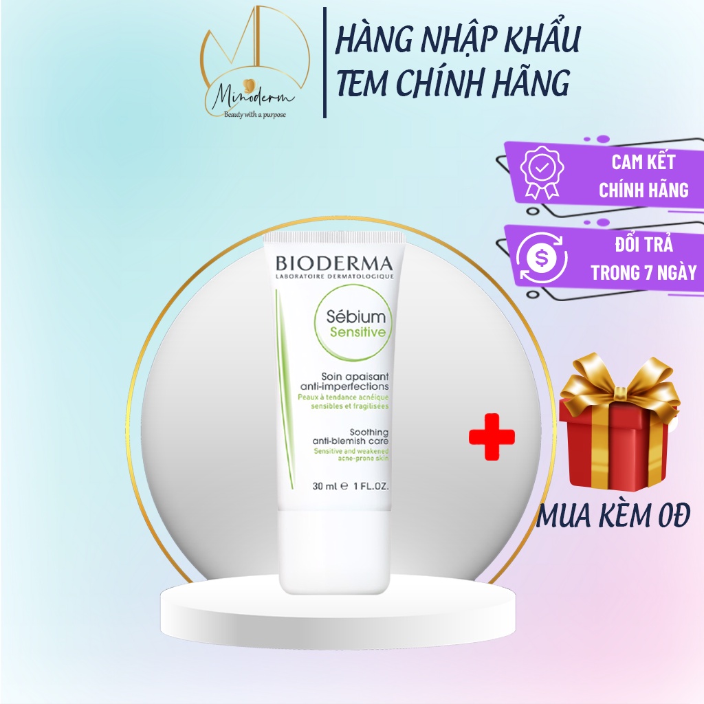 Kem dưỡng Bioderma Sebium Sensitive kiềm dầu, giảm mụn cho nhạy cảm