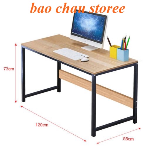 Bàn làm việc khung sắt tĩnh điện, chịu lực cao, để laptop,học tập lắp ráp dễ dàng thông minh -  bao chau storee