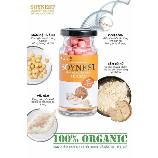 KẸO MẦM ĐẬU NÀNH SOYNEST MOTREE, mầm đậu nành sâm tố nữ SOYNEST( GIẢM 50%)