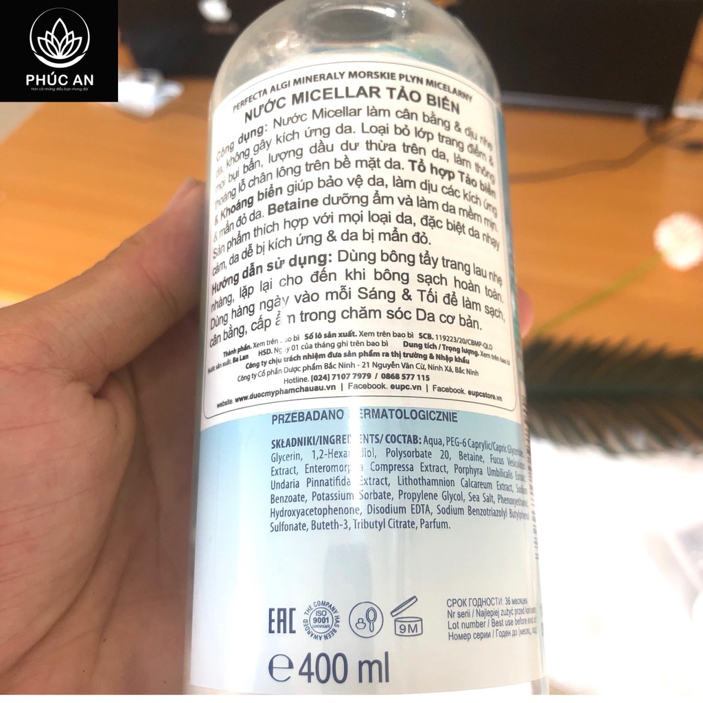 Nước tẩy trang ✅CHÍNH HÃNG✅ Tẩy Trang Micellar Tảo  Biển - Perfecta - 400ml | BigBuy360 - bigbuy360.vn
