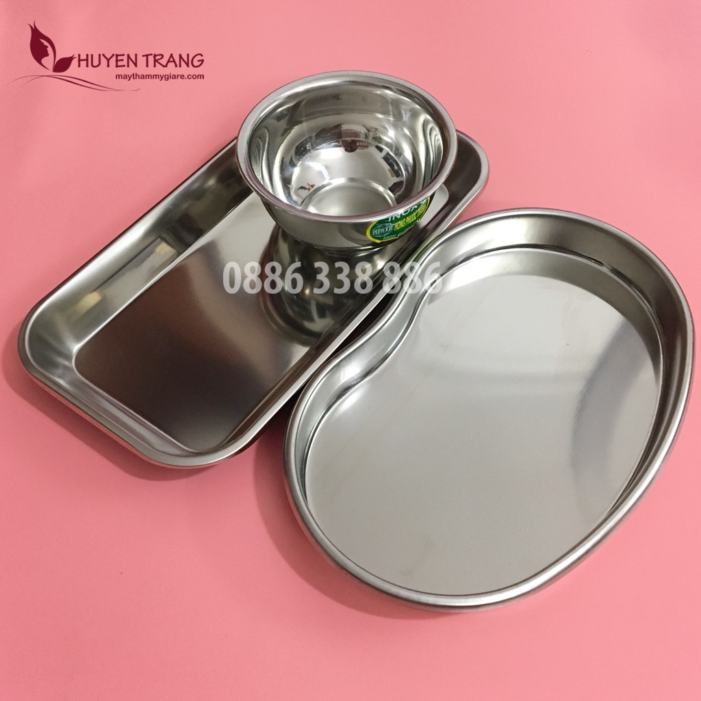 Bộ Đựng Dụng Cụ Spa, Dụng Cụ Y Tế: Bát Inox, Khay Inox, Khay Hạt Đậu, Hộp Inox Có Nắp, Trụ Cắm Panh Y Tế...