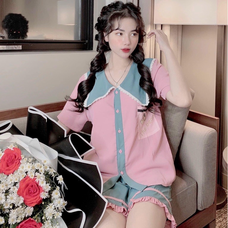 Đồ Mặc Nhà Pijama Lụa Mango Thiết Kế Quần Đùi Freesize Từ 42-58kg - Queen
