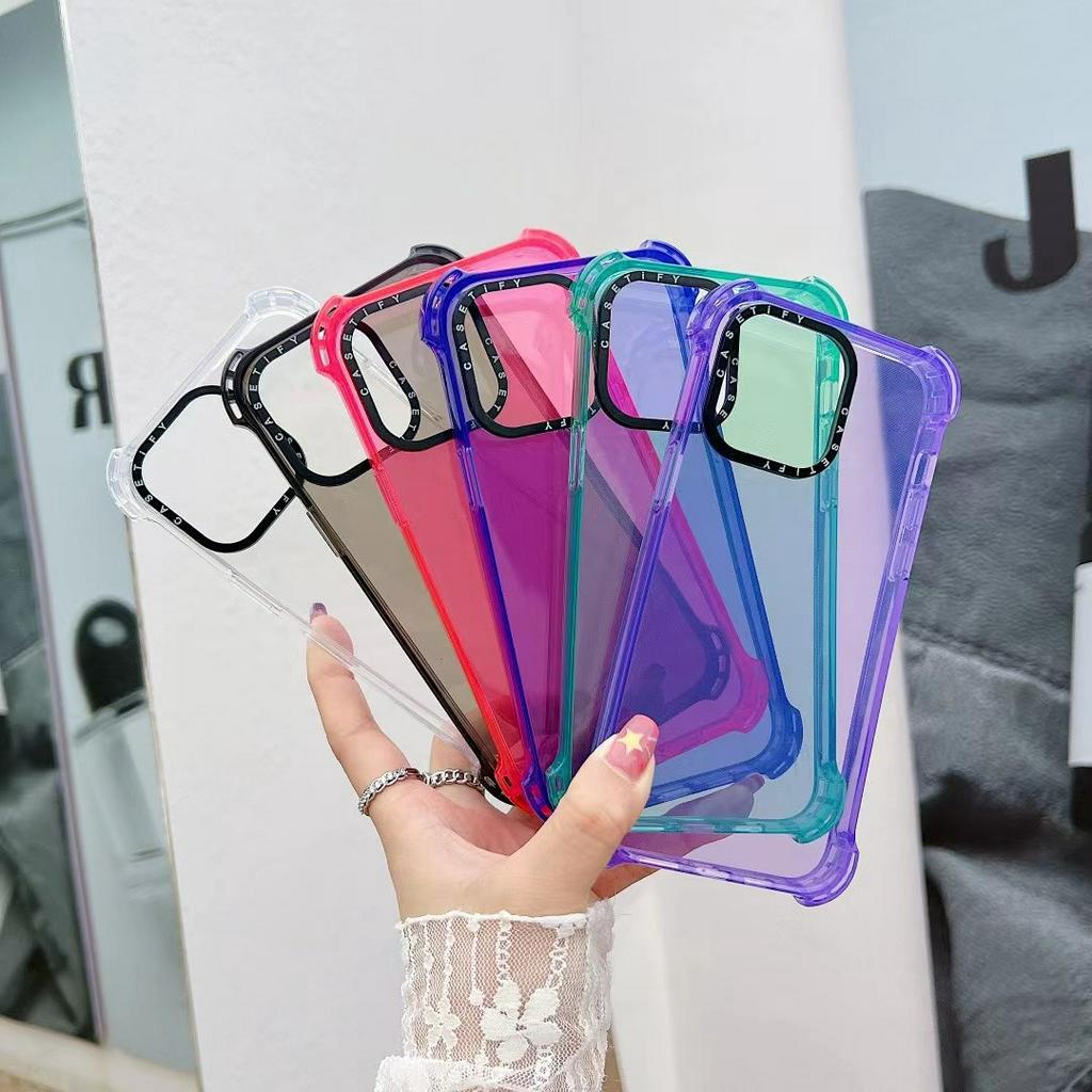 Ốp Điện Thoại Tpu Bảo Vệ Bốn Góc Chống Rơi Màu Trơn Cho iPhone 11 12 13 14 Pro Max