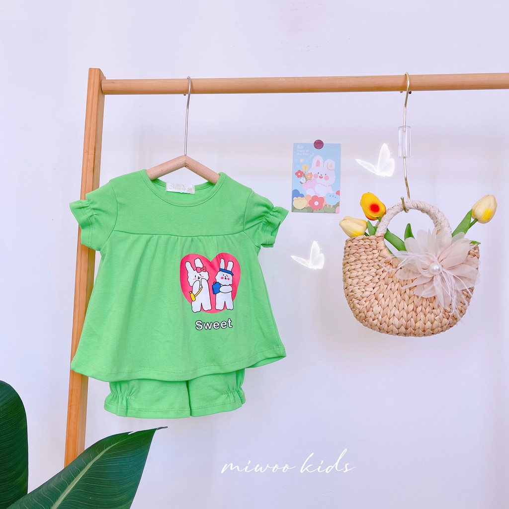 Đồ bộ lửng mặc nhà chất thun bozip mềm mịn dể thương cho bé gái