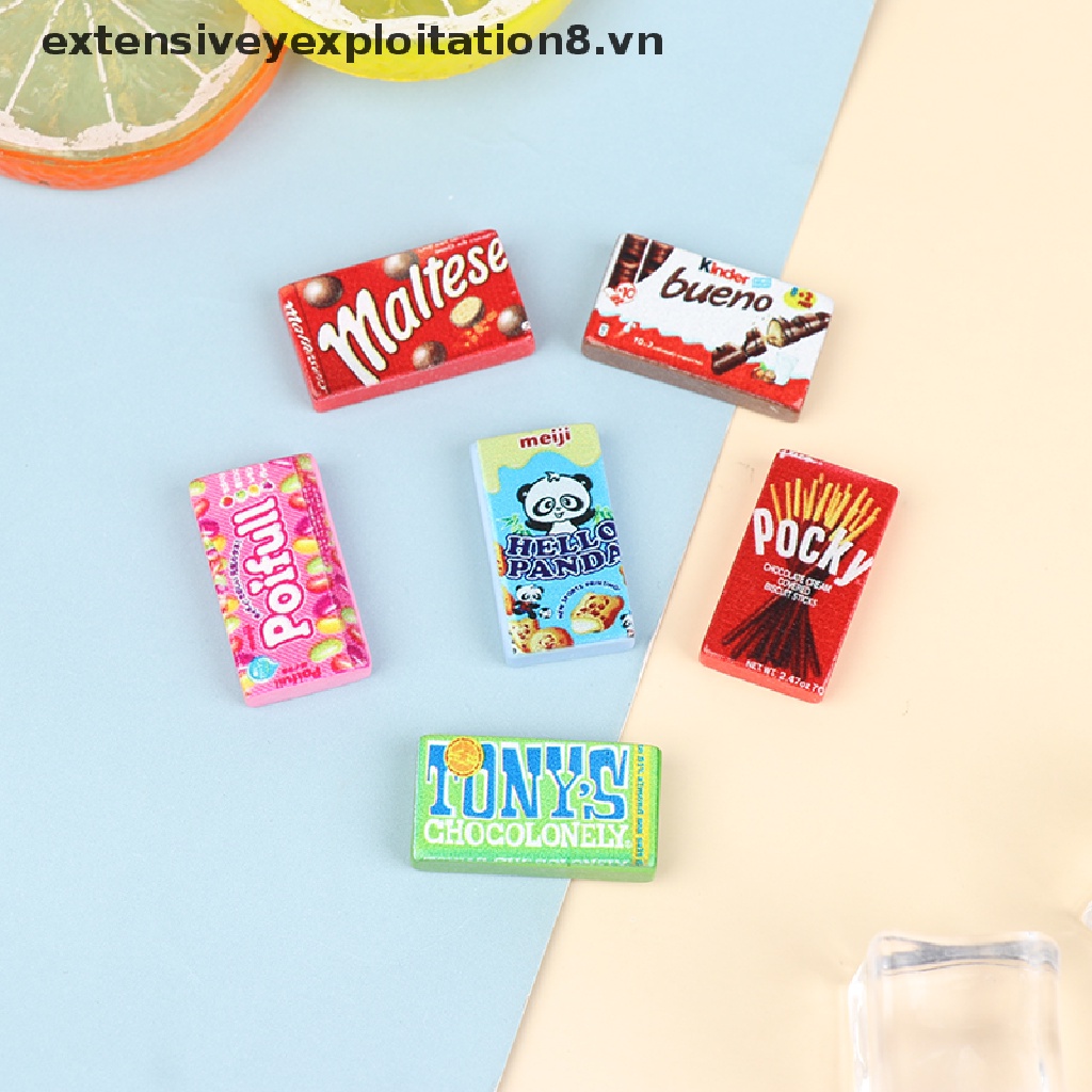 Bộ 5 Mô Hình Kẹo / Socola / Snacks / Đồ Ăn Vặt Mini Trang Trí Nhà Búp Bê
