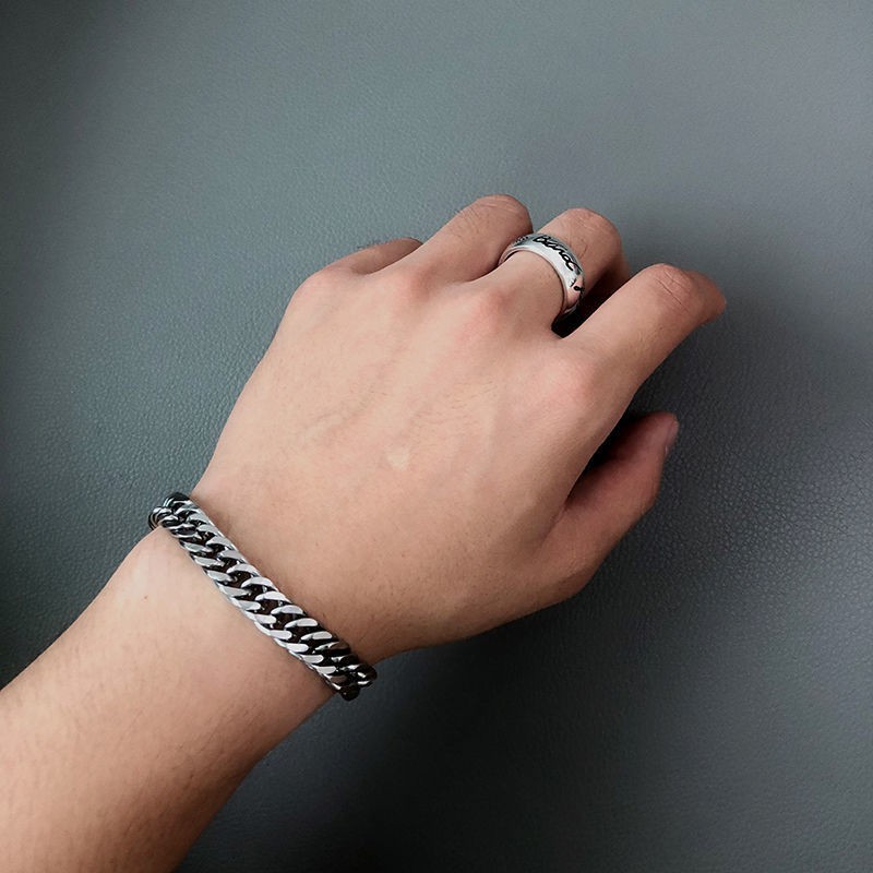 🔥🔥Vòng tay đôi Nam nữ Cuban Thép titan HIPHOP đơn giá Phong cách Hàn quốc Thép titan Không phai màu VT-031 | BigBuy360 - bigbuy360.vn