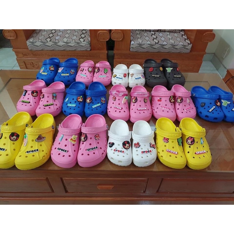 Dép sục crocs hàng xuất dư xịn chuẩn hãng kèm 6 jibbitz hãng