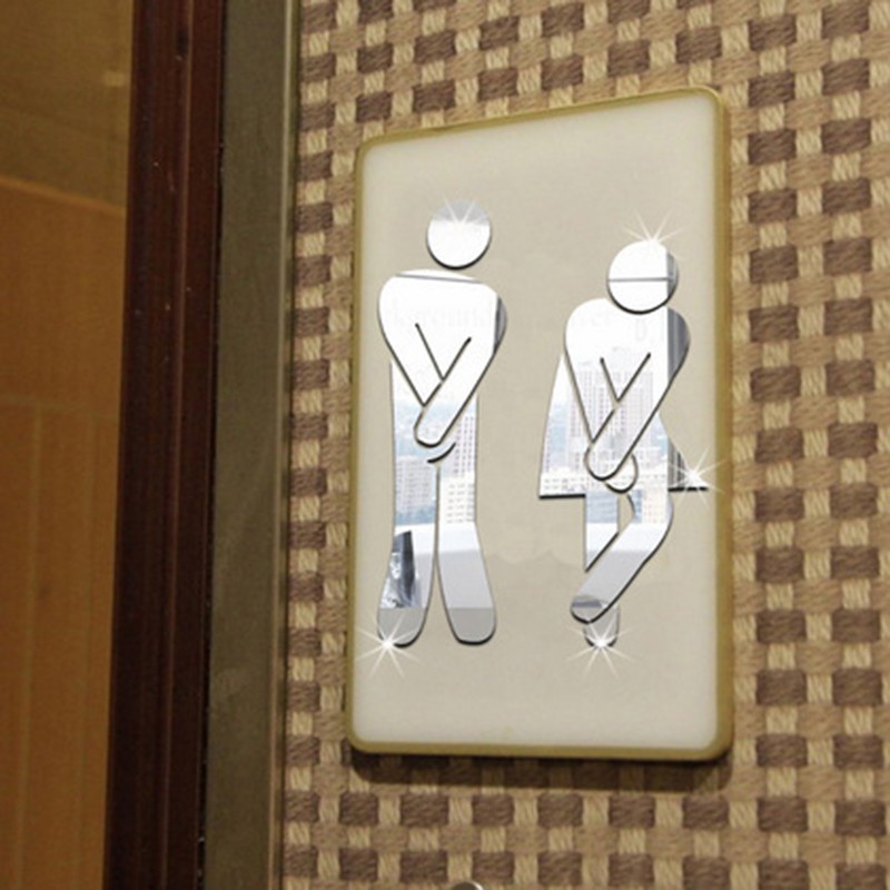 Bộ miếng dán cửa nhà tắm mô hình nam và nữ giới