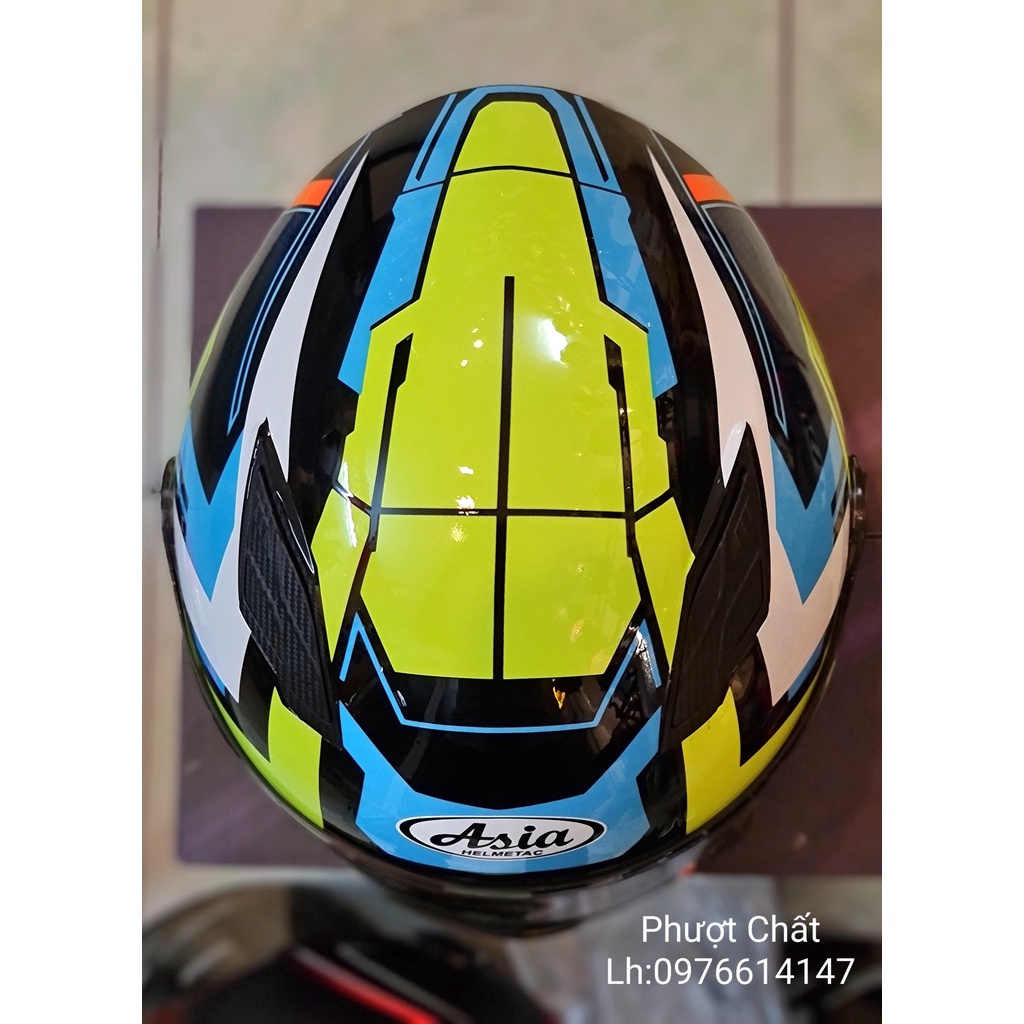 Mũ bảo hiểm Fullface cao cấp Asia MT136 màu xanh dạ quang