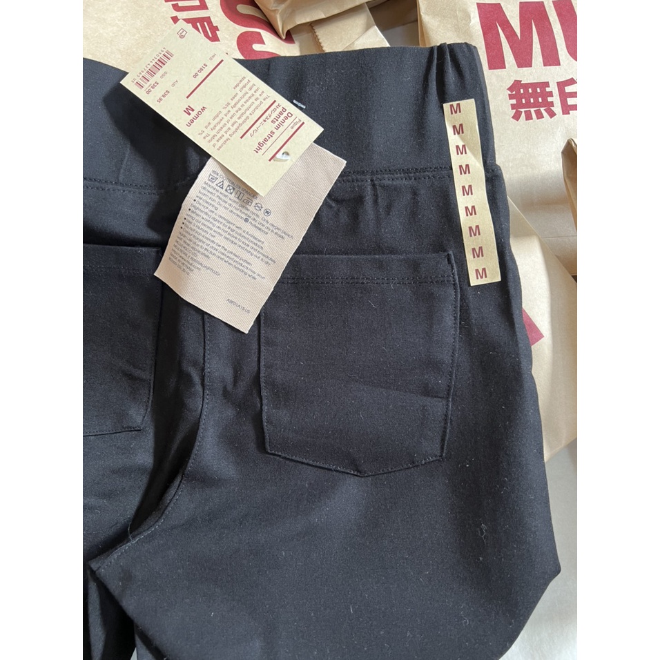Quần legging đen cạp cao gen bụng chất dày full túi giấy Mu ji VINN_CLOSET(  Kèm ảnh cận chất)