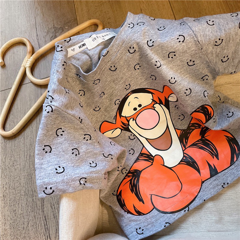 [A133] Áo phông xám hổ Tigger cho bé sz 80-130