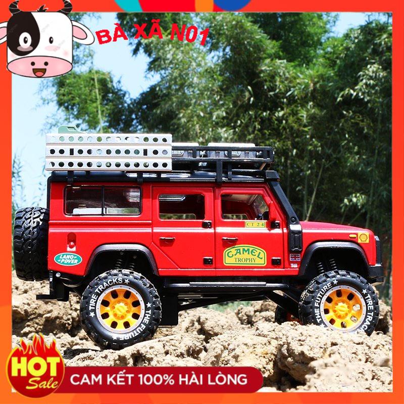 Mô hình xe LAND ROVER TROPHY 91 CAMEL tỉ lệ 1:24 chất liệu kim loại mở cửa có đèn pha và âm thanh