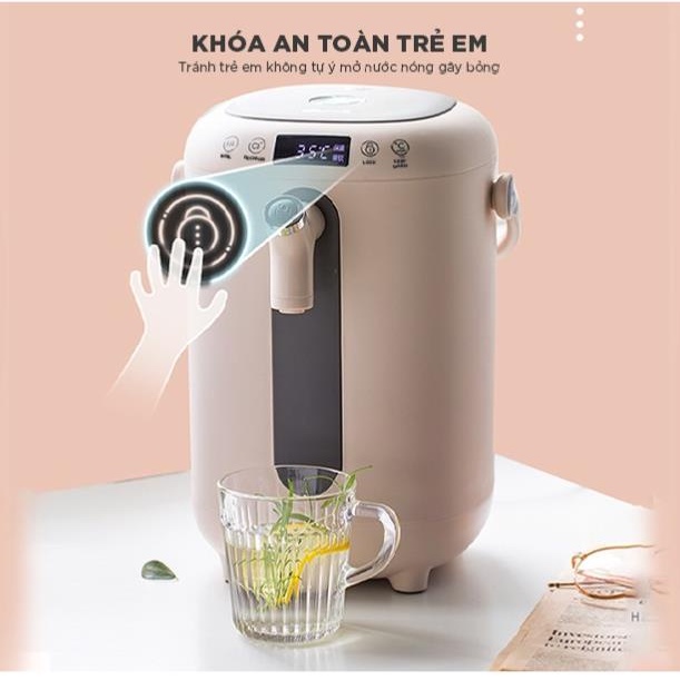 Bình đun nước thủy điện Bear ZDH-H30B1 3L thông minh , có tính năng khử clo và khoá trẻ em an toàn, bảo hành 12 tháng