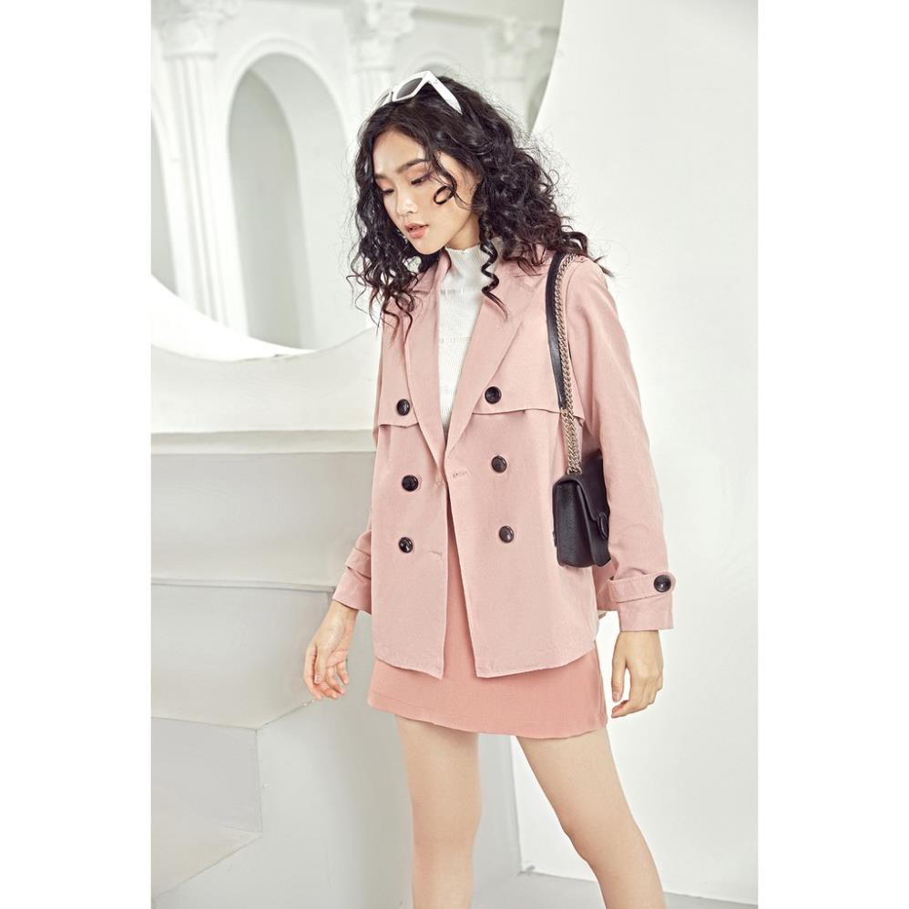 Áo khoác kaki nữ cổ bẻ đính cúc KKA0624 92WEAR