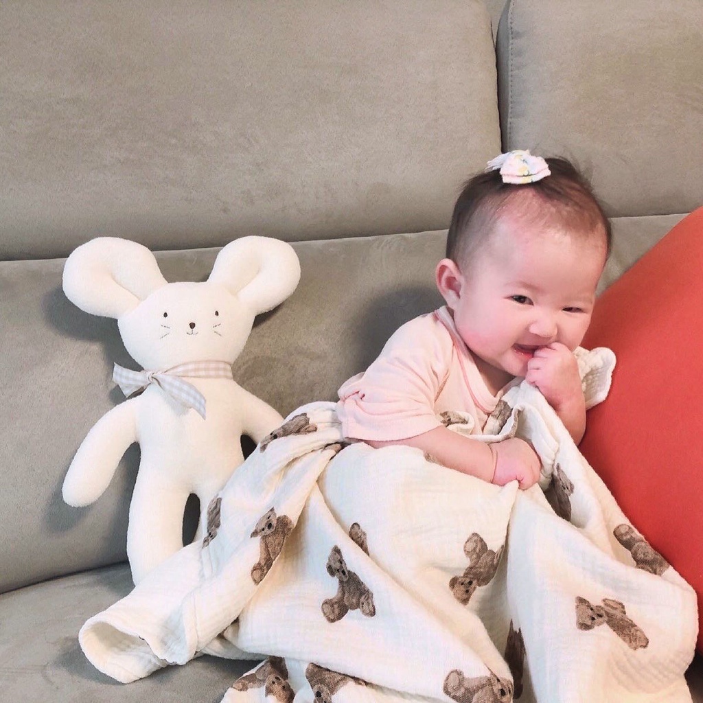 Chăn Quấn Em Bé Chất Liệu Cotton Thoáng Khí Phong Cách Hàn Quốc