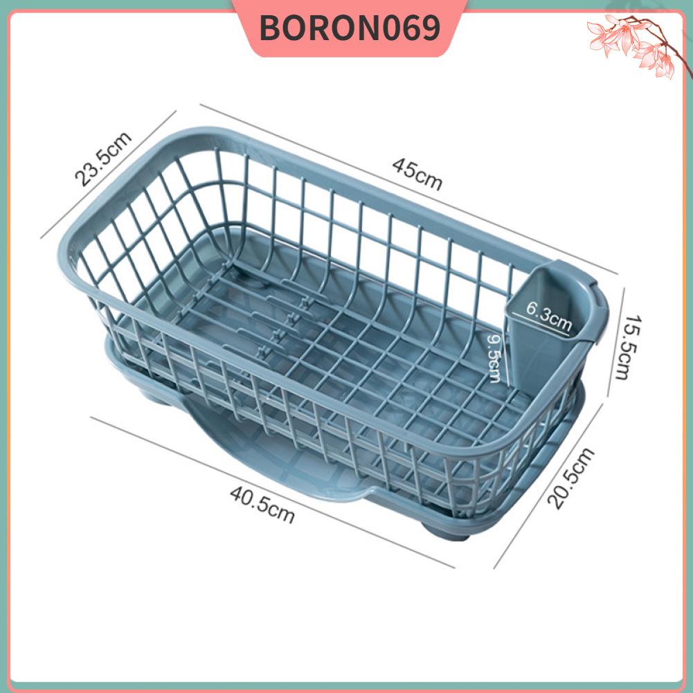 Giá làm khô bát đĩa Thoát nước nhanh Thiết kế đế có thể tháo rời ngăn thoát bằng nhựa chắc chắn cho Đũa Boron069