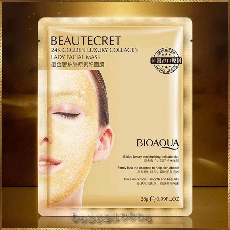 Mặt nạ thạch vàng Collagen Bioaqua Beautecret 24k Golden Luxury Collagen CBB7