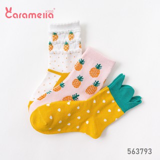 Tất cho bé / Set 3 đôi Caramella hình dứa / Tất hoa - Tất cao cổ cho bé