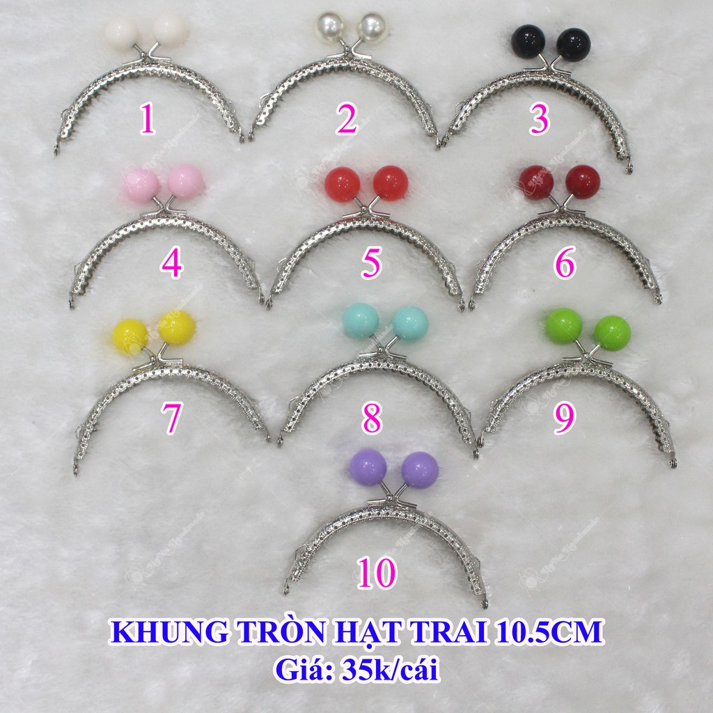 Khung tròn hạt trai 10,5cm (35k/cái)