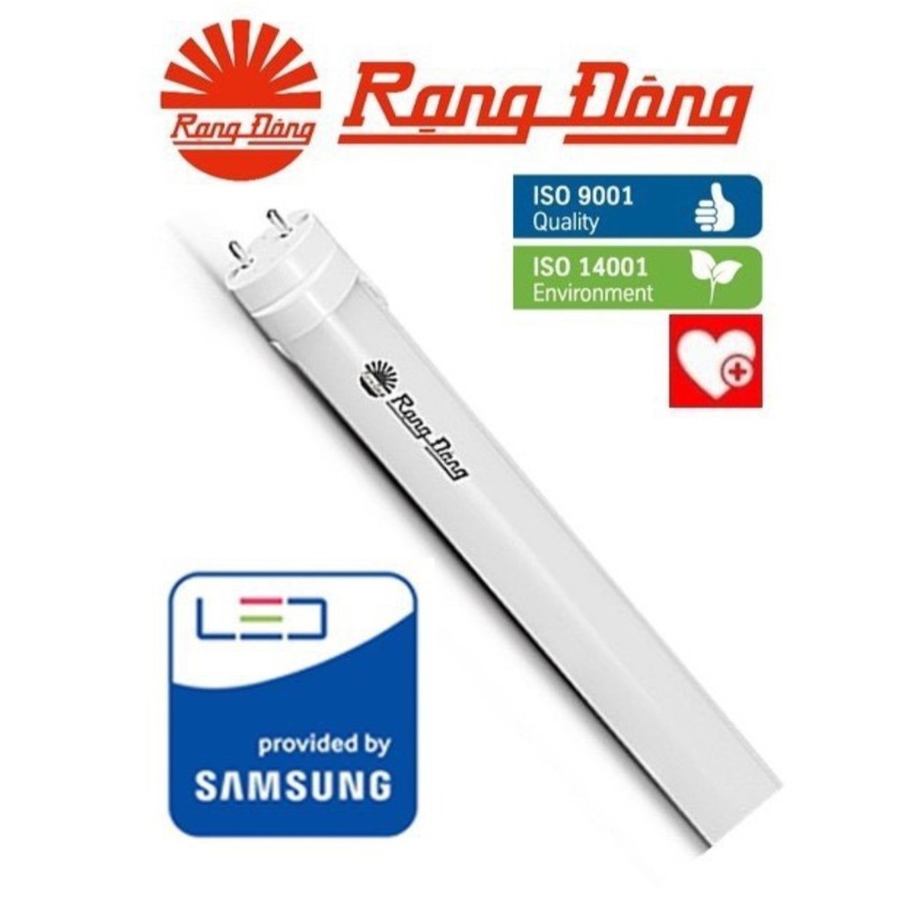 Bộ, Bóng đèn LED Tuýp T8 0.6m 10W thủy tinh rạng đông 60cm