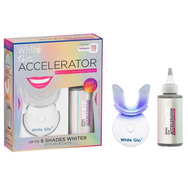 Bộ kich trắng răng bằng ánh sáng xanh White Glo White Accelerator Blue Light Teeth Whitening System Úc