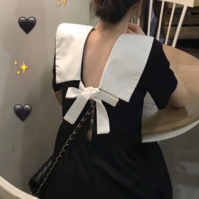 Váy tiểu thư Korea thắt nơ sau lưng (Ảnh thật ở cuối)