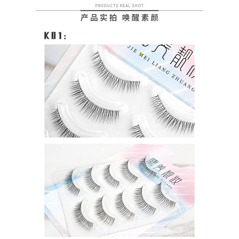 Lông Mi Giả K01 Chất Liệu Mềm Nhẹ Trong Suốt 216 217